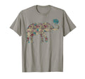 Floral Pattern Elephant T-Shirt - Aesthetic Graphic Unisex - T-Shirt, Sweatshirt, Hoodie
