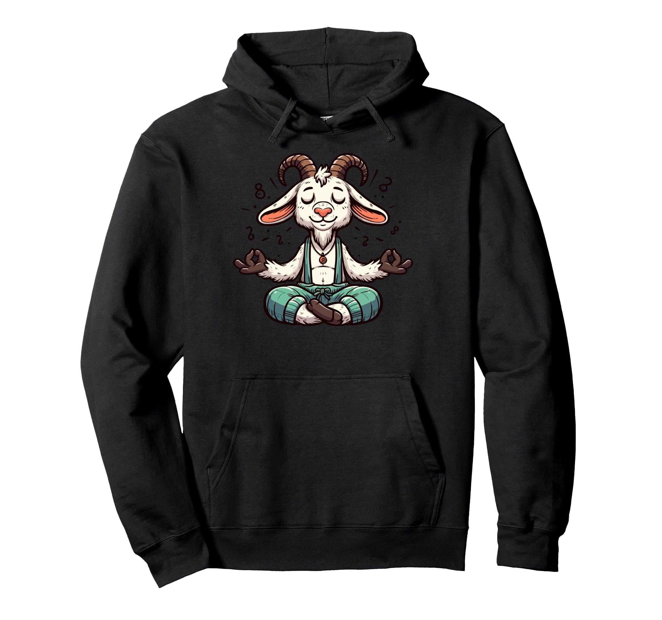 Meditation Goat Yoga Pose Relaxing Animal Hoodie - Unique Graphic Men Women - T-Shirt, Sweatshirt, Hoodie