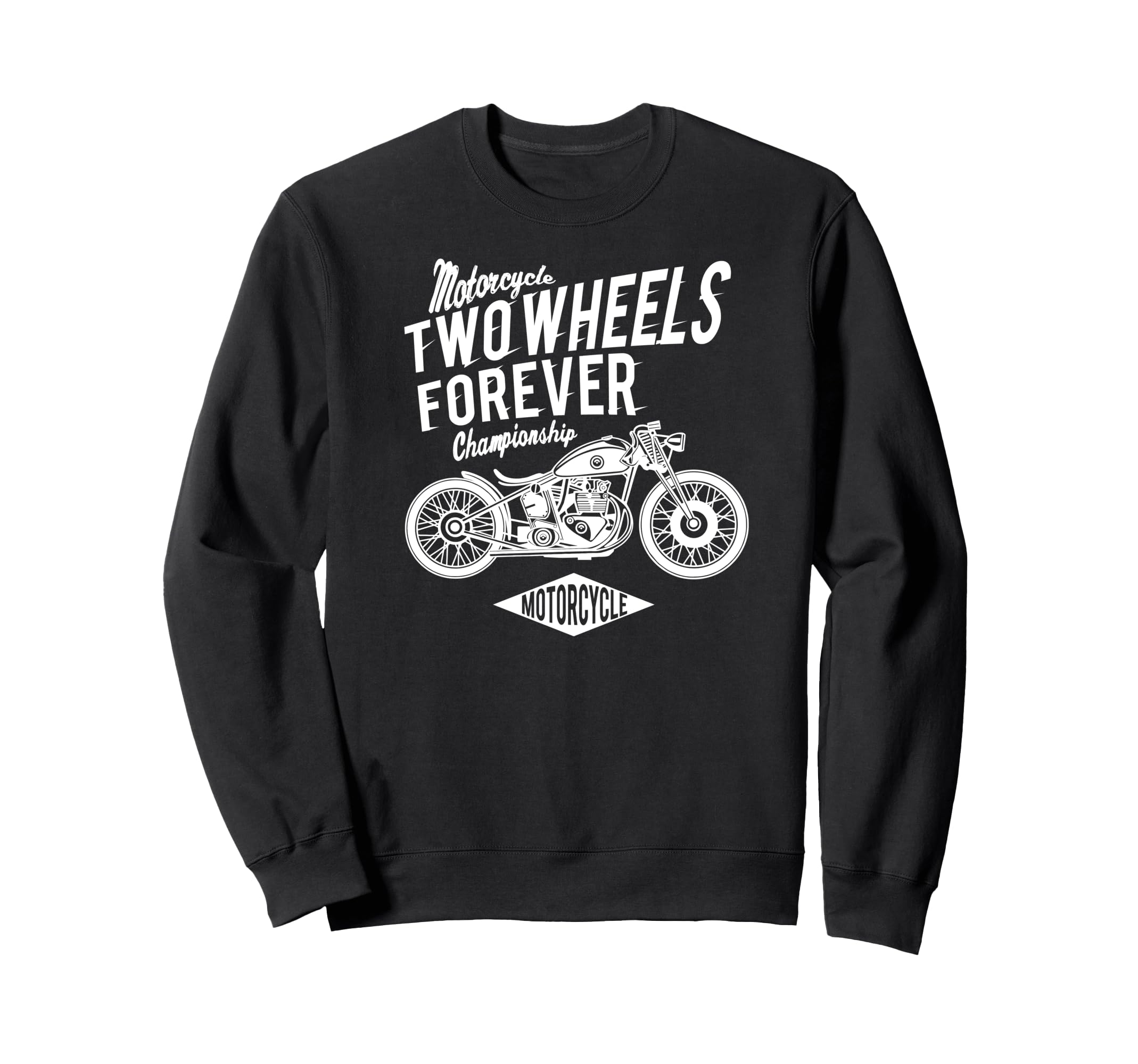 Motorcycle Bobber White Sweatshirt - Graphic Print Men Women - T-Shirt, Sweatshirt, Hoodie