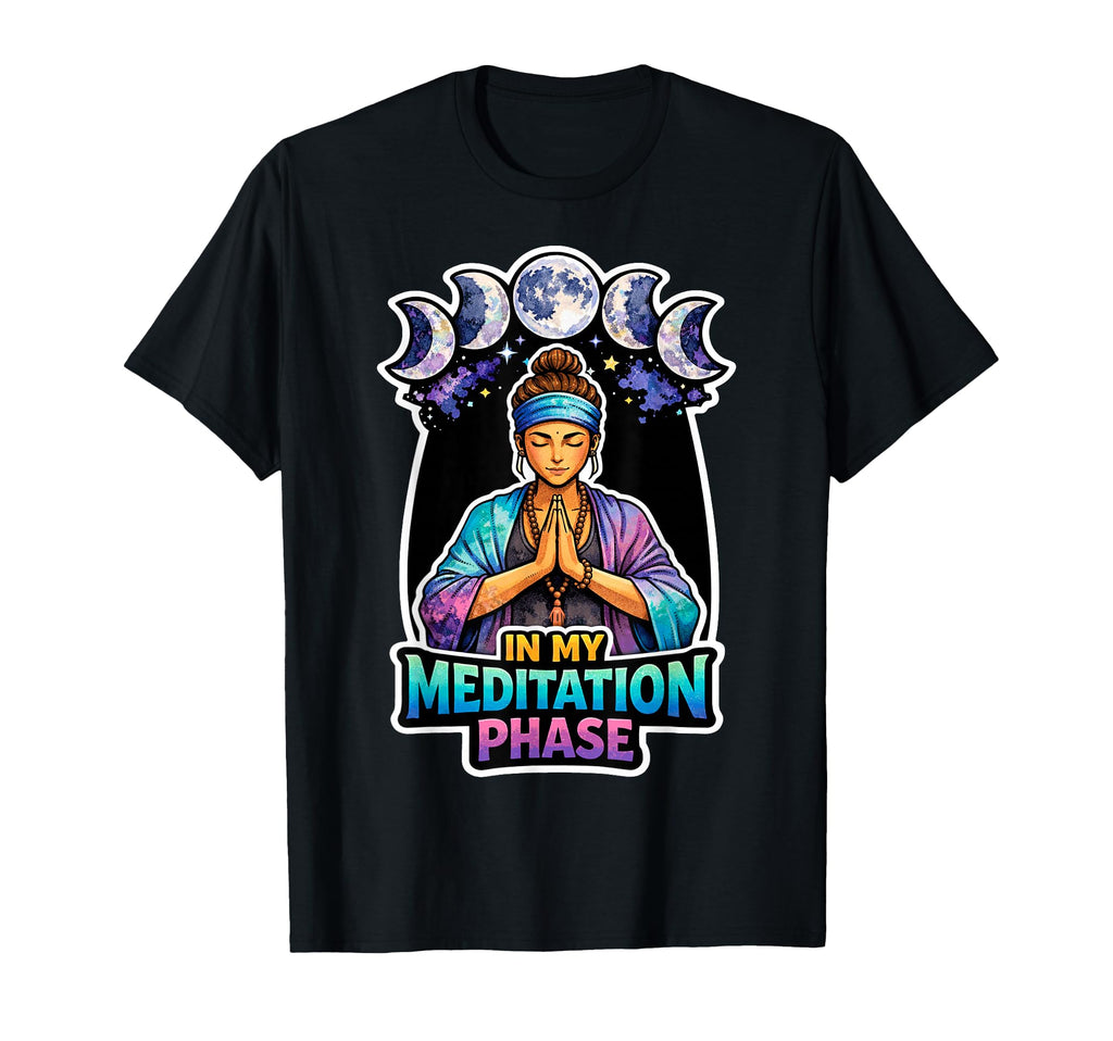 Moon Meditation Lunar Mindfulness T-Shirt - Custom Art Print Men Women - T-Shirt, Sweatshirt, Hoodie