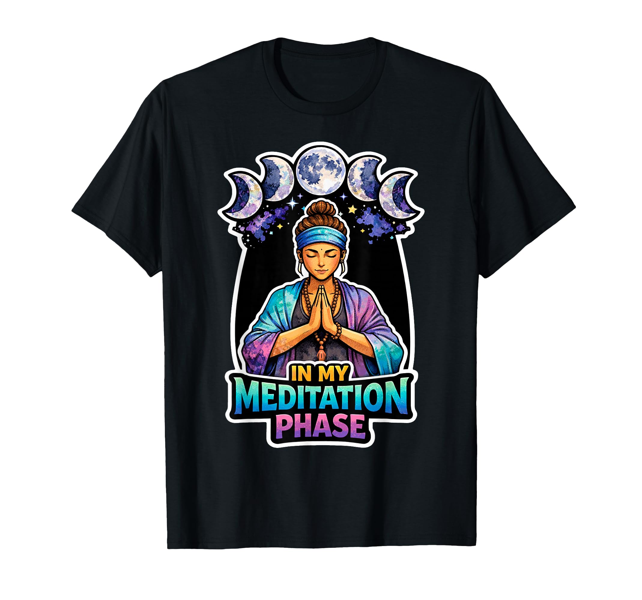Moon Meditation Lunar Mindfulness T-Shirt - Custom Art Print Men Women - T-Shirt, Sweatshirt, Hoodie