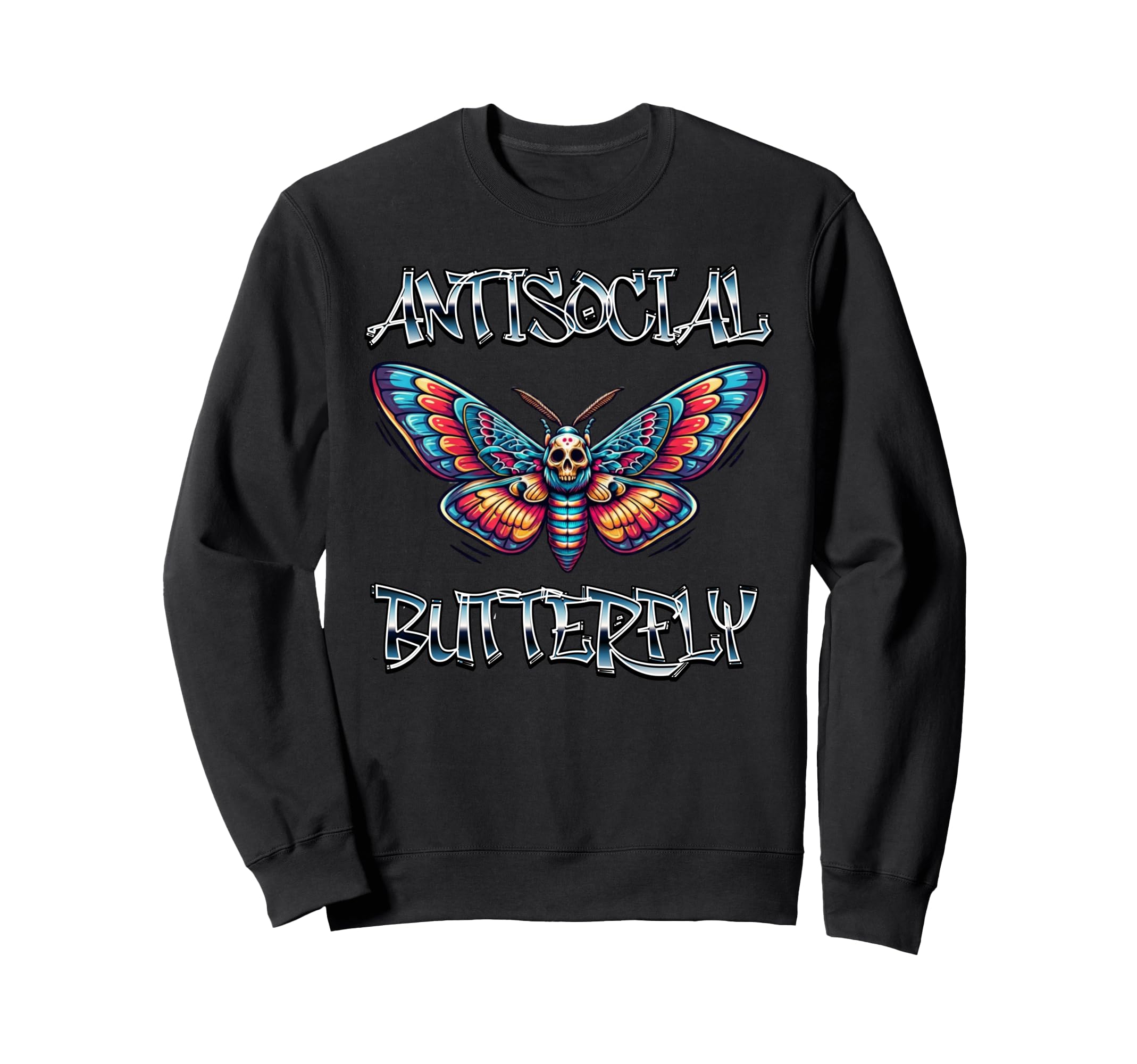 Antisocial Butterfly Sweatshirt - Aesthetic Graphic for Adults - T-Shirt, Sweatshirt, Hoodie