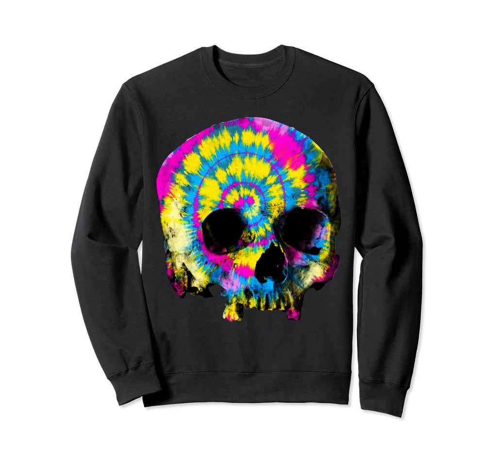 Skull Tie Dye 60S 70S Rainbow Sweatshirt - Aesthetic Graphic Men Women - T-Shirt, Sweatshirt, Hoodie