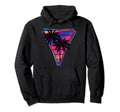 Synthwave Vaporwave Triangle Palm Hoodie - Novelty Apparel for Adults - T-Shirt, Sweatshirt, Hoodie
