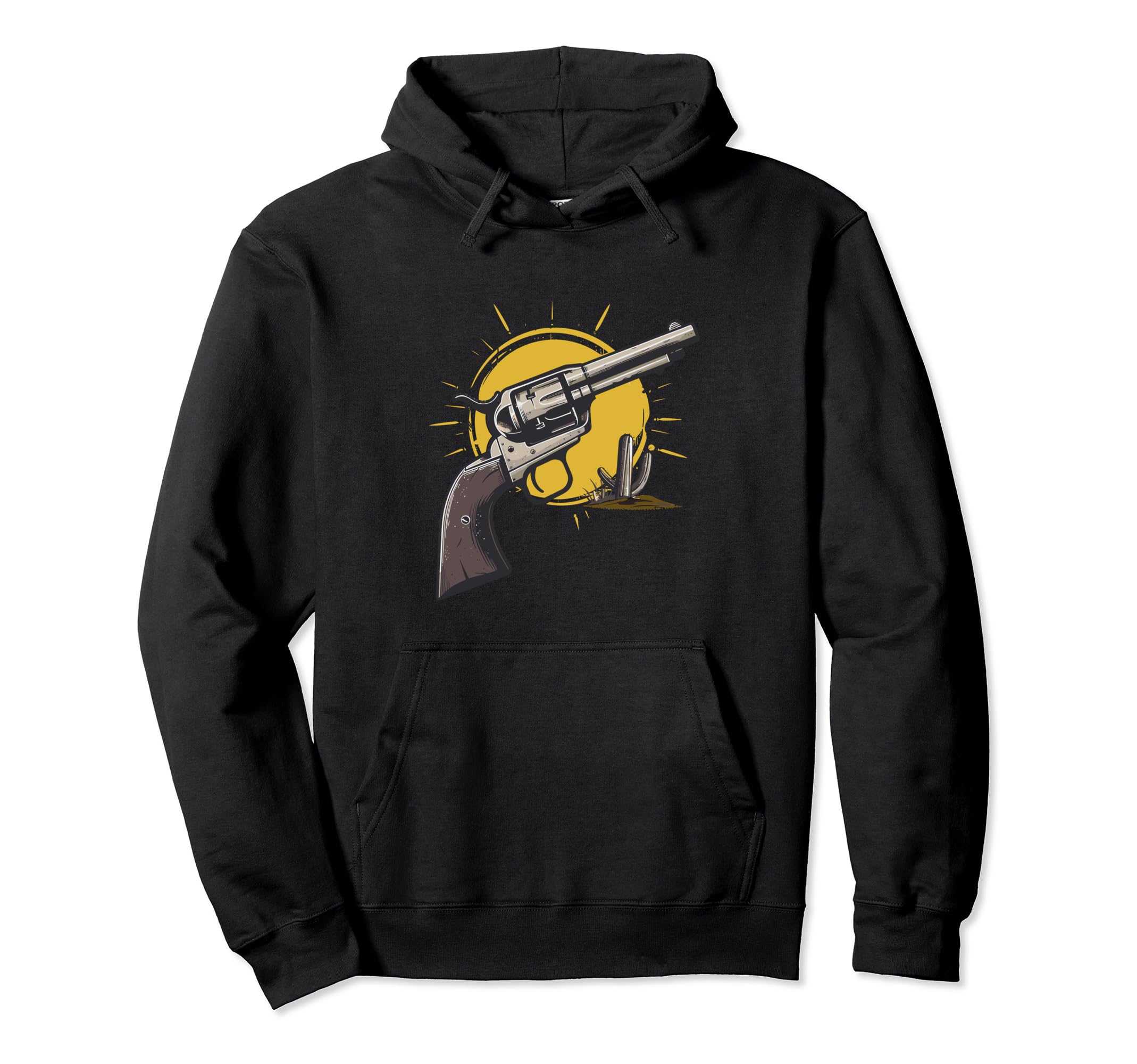 Cowboy Western Gun Revolver Desert Hoodie - Streetwear Style for Adults - T-Shirt, Sweatshirt, Hoodie