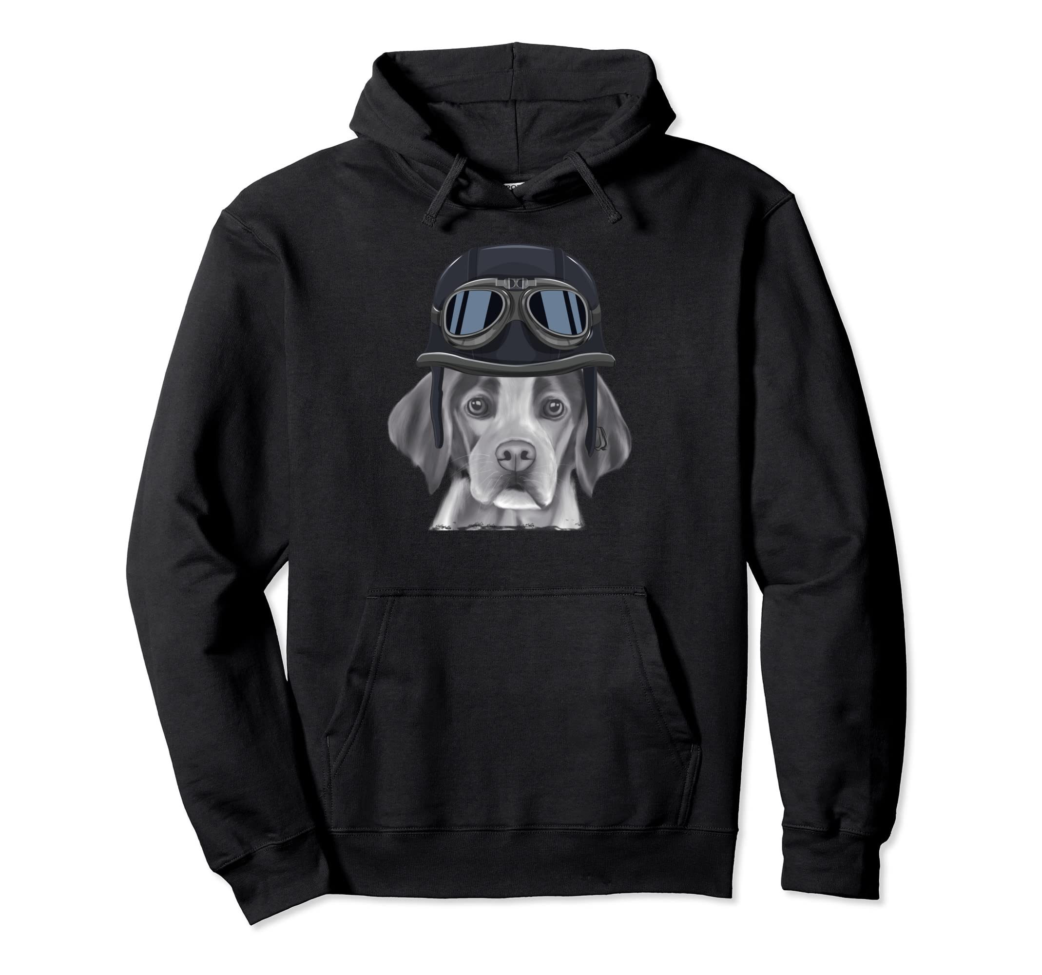 Brittany Wearing Motorcycle Helmet Hoodie - Fun Novelty Design for Adults - T-Shirt, Sweatshirt, Hoodie