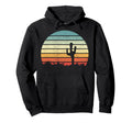 Black Distressed Saguaro Cactus Sunset Hoodie - Aesthetic Graphic Unisex - T-Shirt, Sweatshirt, Hoodie