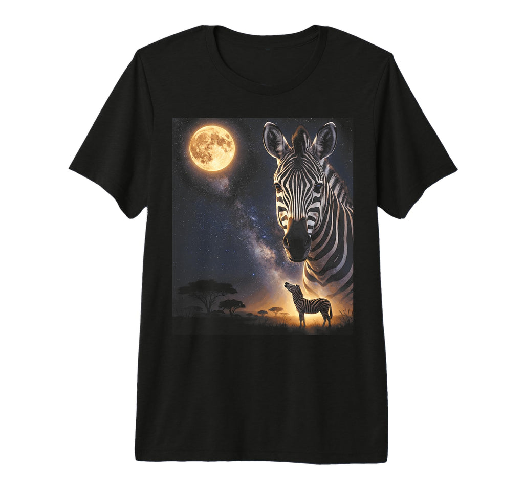 90S Zebra Howling Moon Y2K Aesthetic T-Shirt - Novelty Apparel Men Women - T-Shirt, Sweatshirt, Hoodie