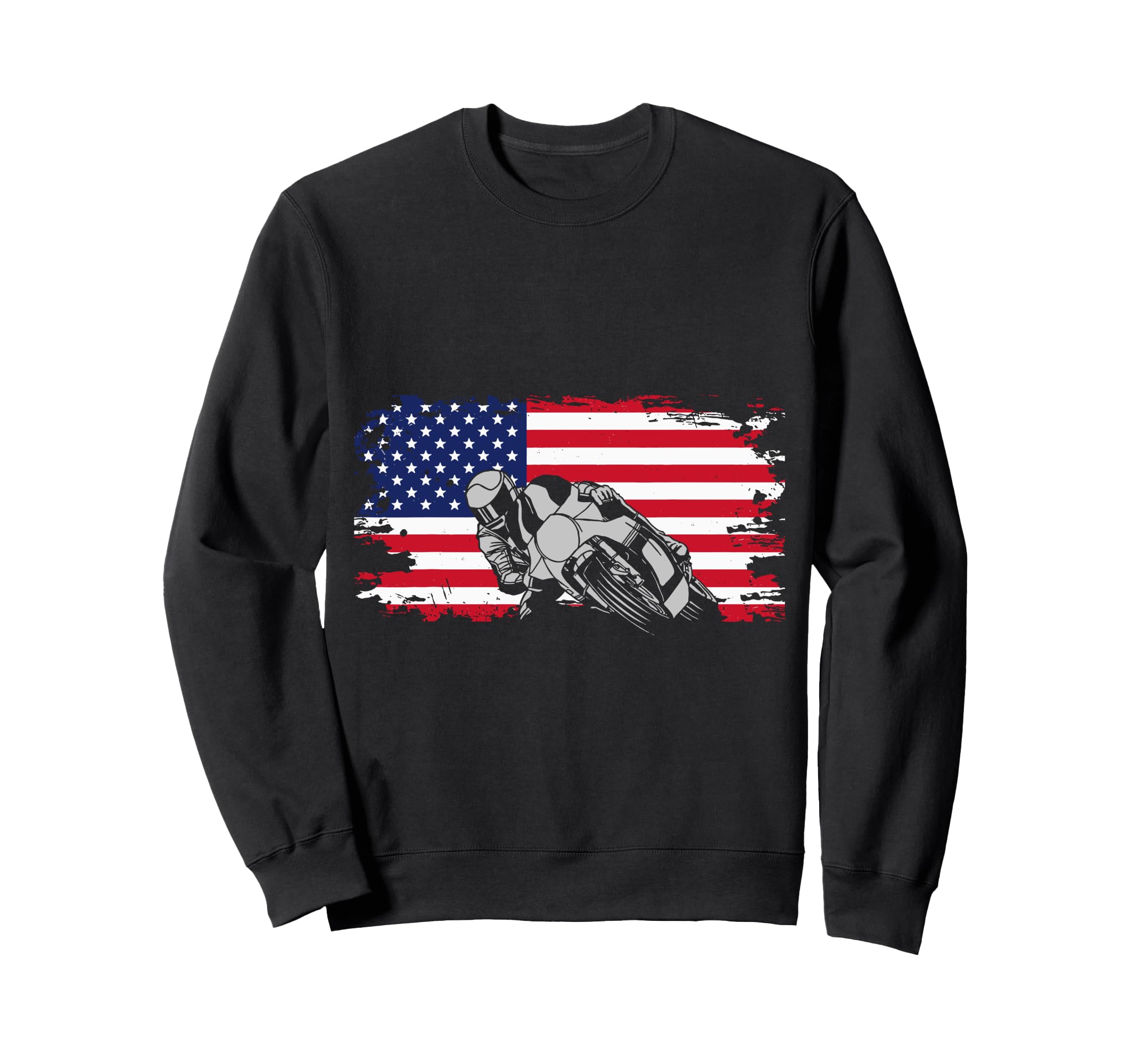 Sportbike Us Flag Motorcycle Racing Sweatshirt - Novelty Apparel Unisex - T-Shirt, Sweatshirt, Hoodie