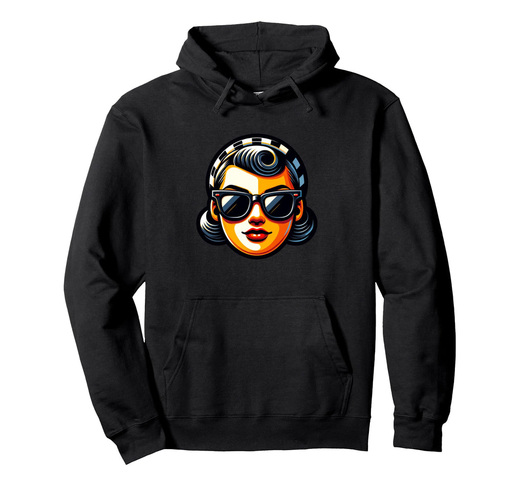Stylish Sunglasses Portrait Hoodie - Fun Novelty Design Men Women - T-Shirt, Sweatshirt, Hoodie