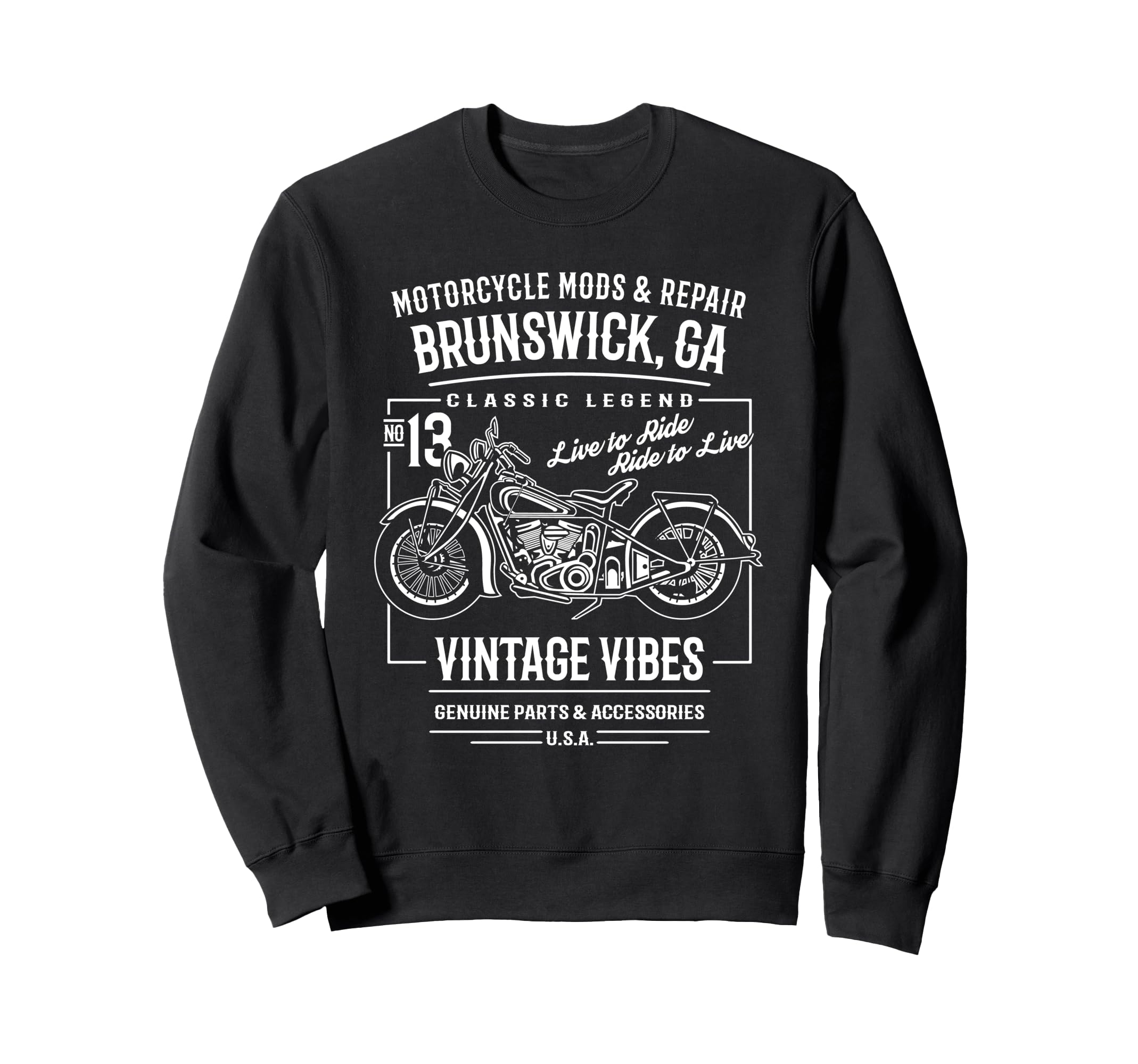 Brunswick Ga Usa Motorcycle Sweatshirt - Unique Graphic for Adults - T-Shirt, Sweatshirt, Hoodie