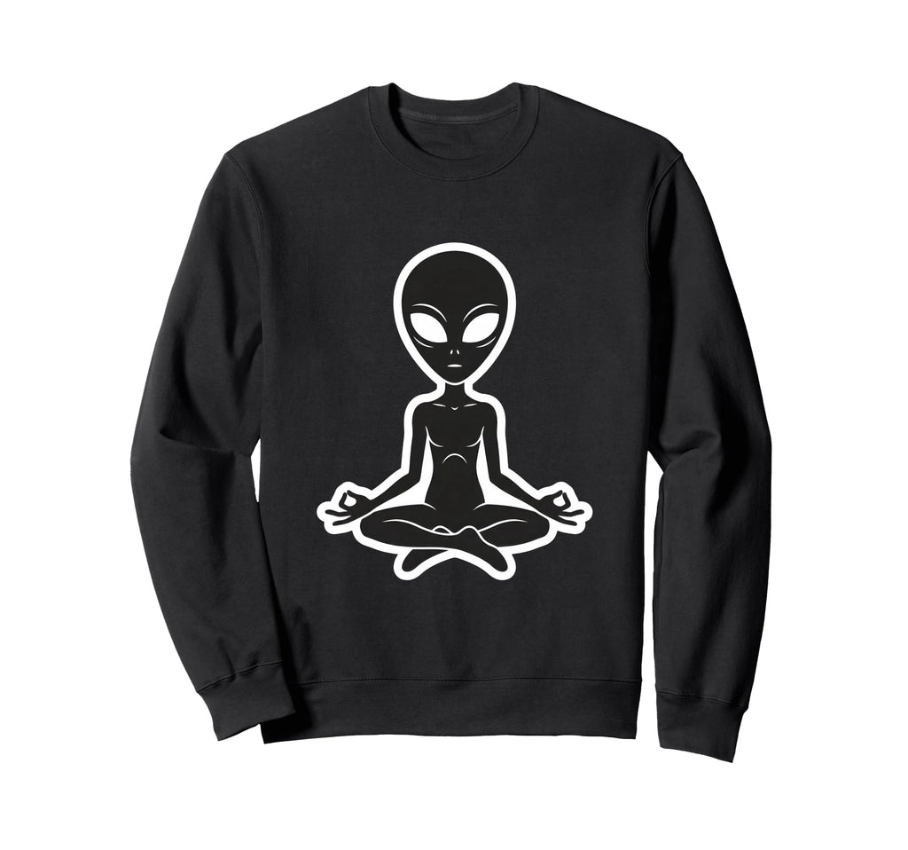 Zen Alien Meditating Yoga Pose Sweatshirt - Novelty Apparel Men Women - T-Shirt, Sweatshirt, Hoodie