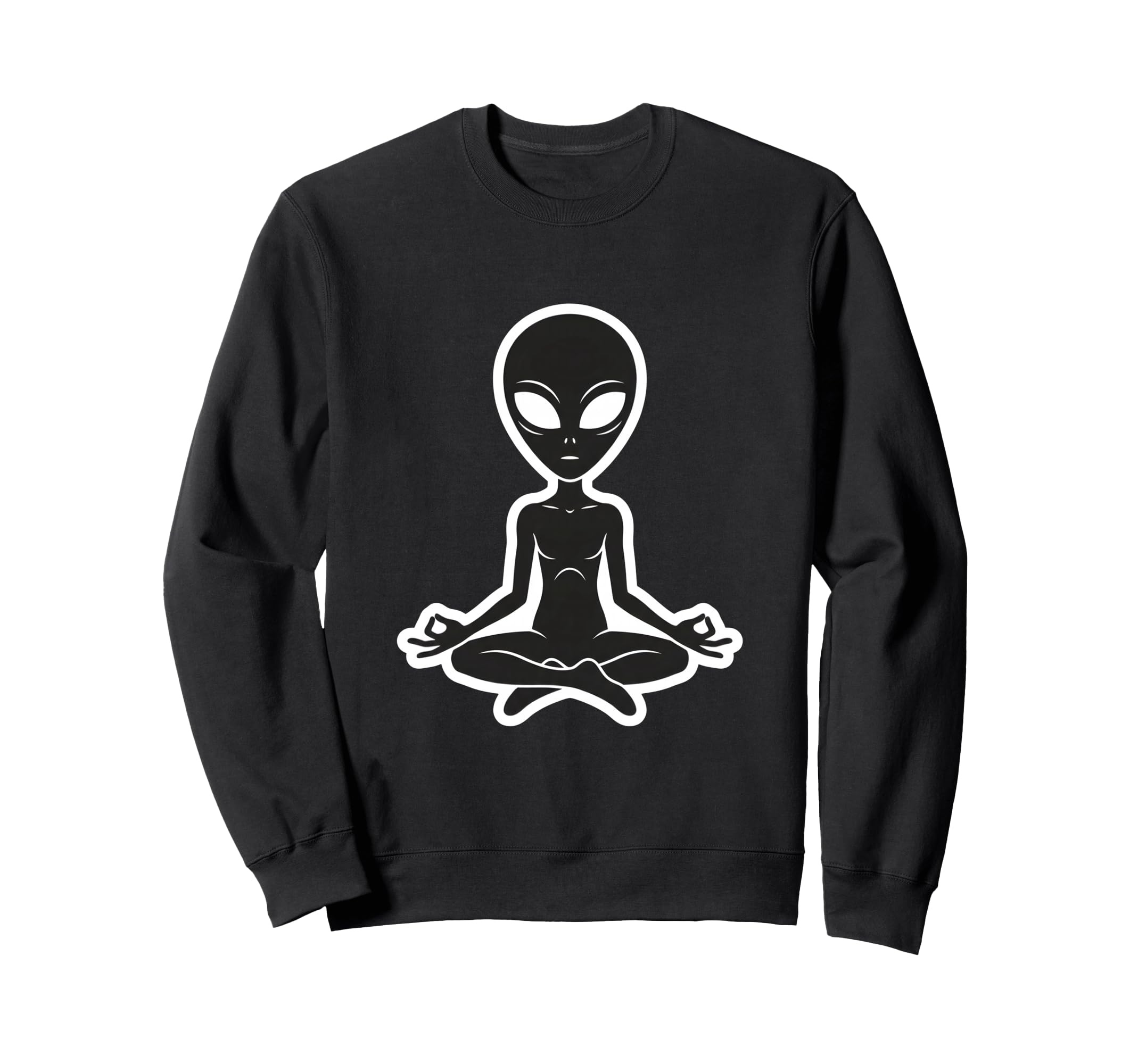 Zen Alien Meditating Yoga Pose Sweatshirt - Novelty Apparel Men Women - T-Shirt, Sweatshirt, Hoodie