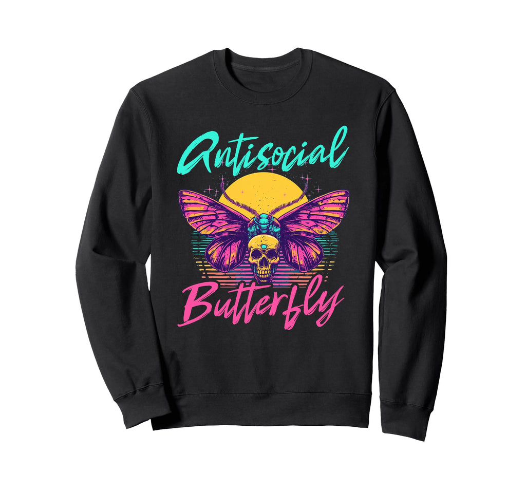 Antisocial Butterfly Gift Sweatshirt - Aesthetic Graphic Unisex - T-Shirt, Sweatshirt, Hoodie