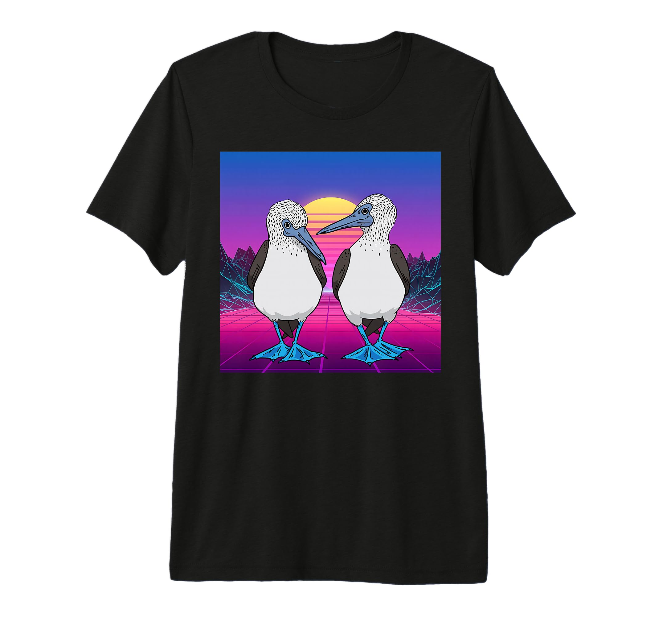 Vaporwave Seabirds Blue Footed Booby T-Shirt - Novelty Apparel for Adults - T-Shirt, Sweatshirt, Hoodie
