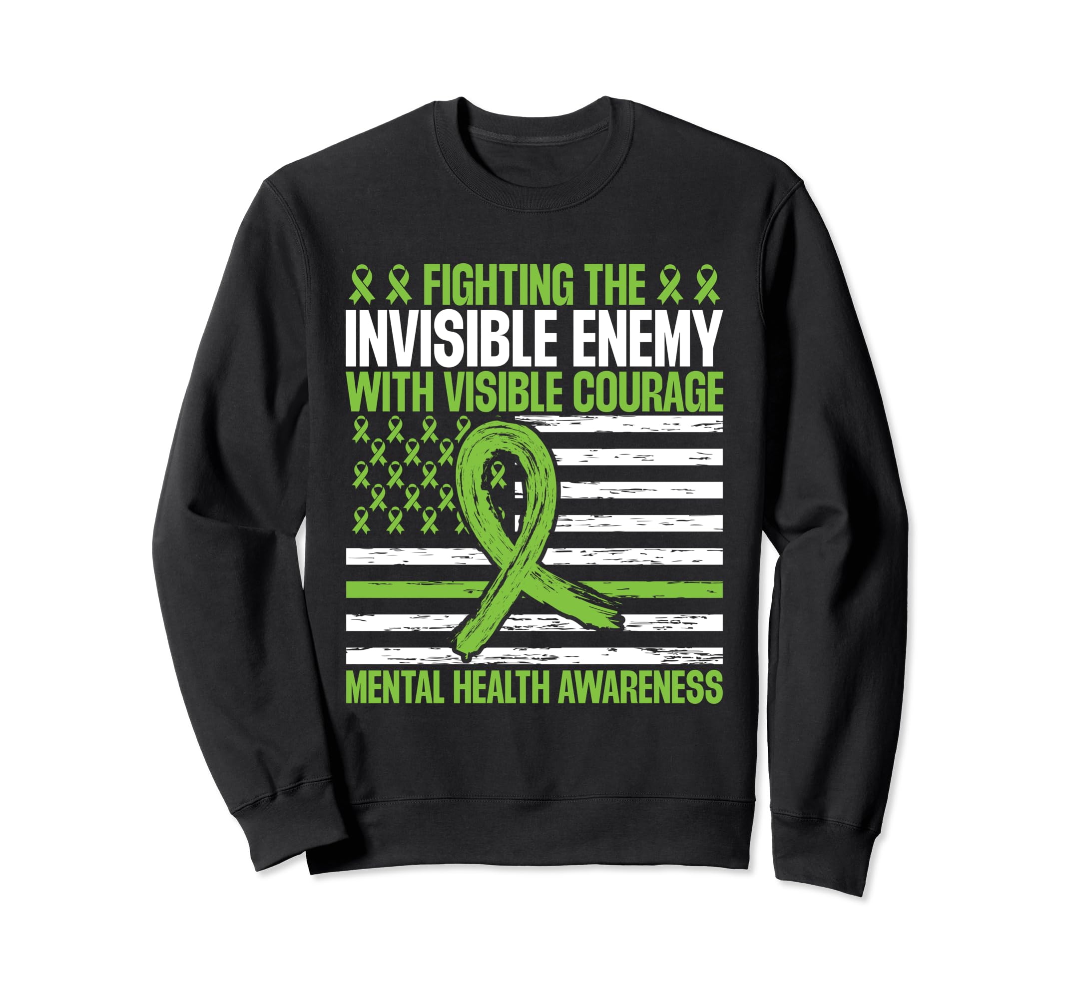 American Flag Mental Health Awareness Sweatshirt - Minimalist Print Unisex - T-Shirt, Sweatshirt, Hoodie
