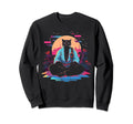 Synthwave Cat Samurai Mediation Sweatshirt - Minimalist Print Unisex - T-Shirt, Sweatshirt, Hoodie