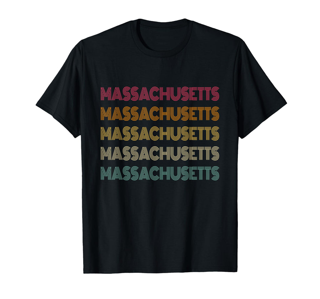 Massachusetts 70S 80S Throwback T-Shirt - Novelty Apparel for Adults - T-Shirt, Sweatshirt, Hoodie