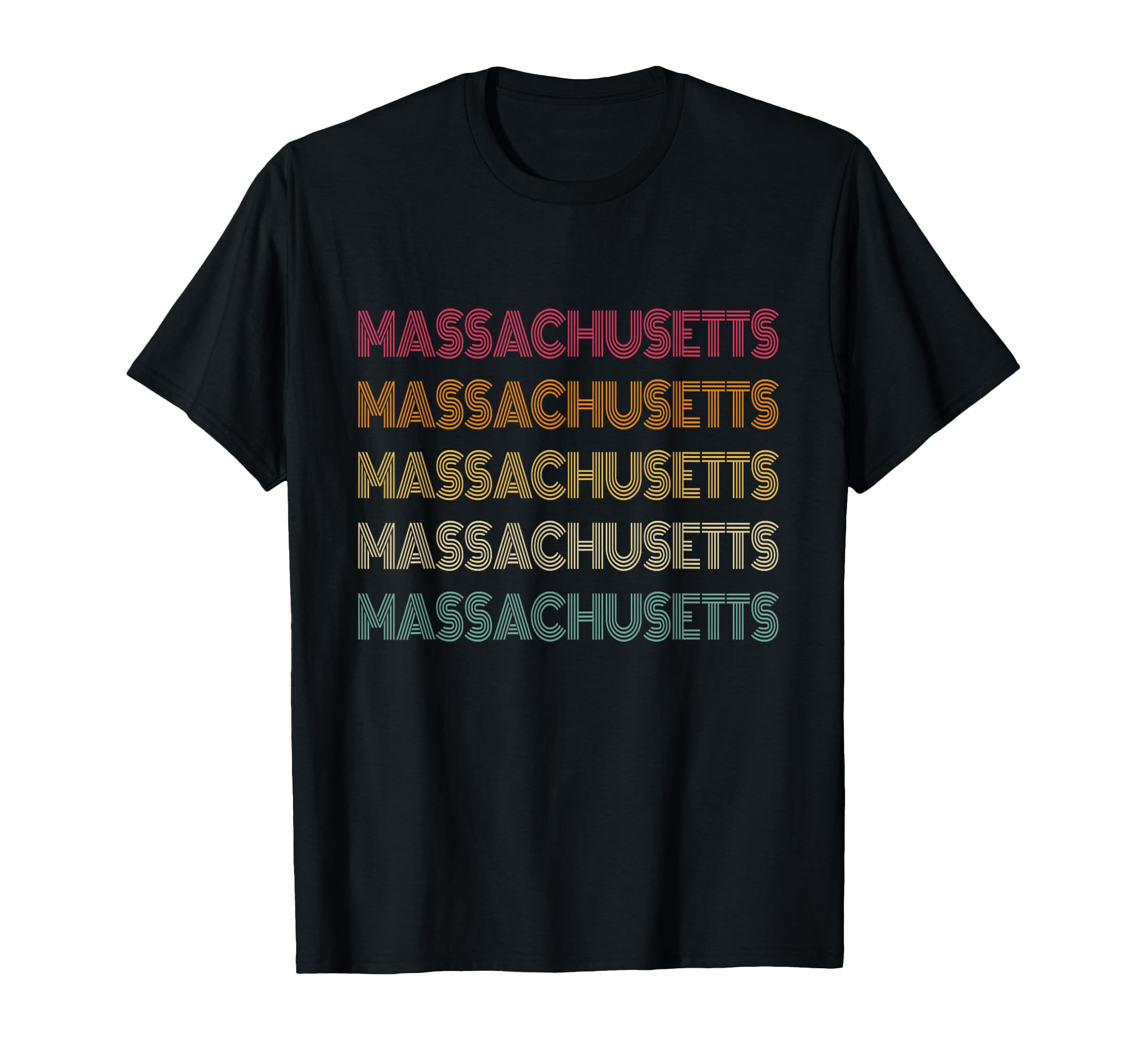 Massachusetts 70S 80S Throwback T-Shirt - Novelty Apparel for Adults - T-Shirt, Sweatshirt, Hoodie