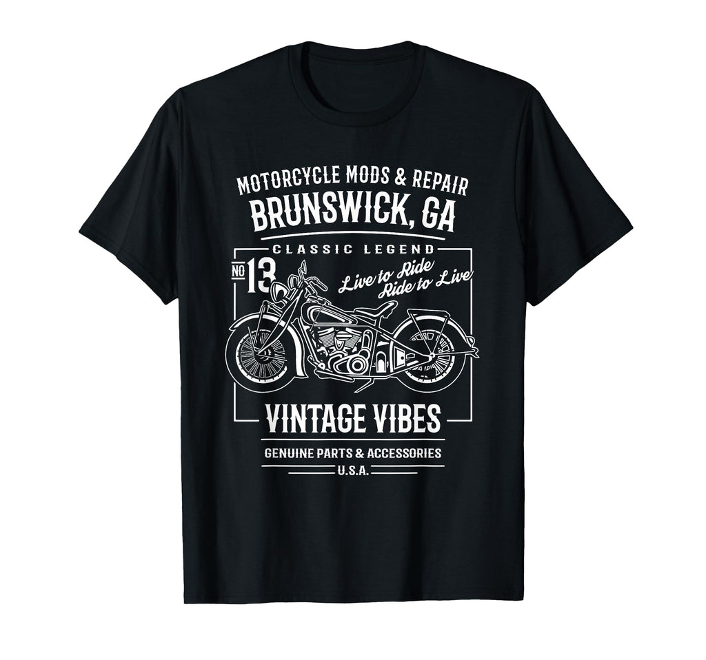 Brunswick Ga Usa Motorcycle T-Shirt - Unique Graphic Men Women - T-Shirt, Sweatshirt, Hoodie