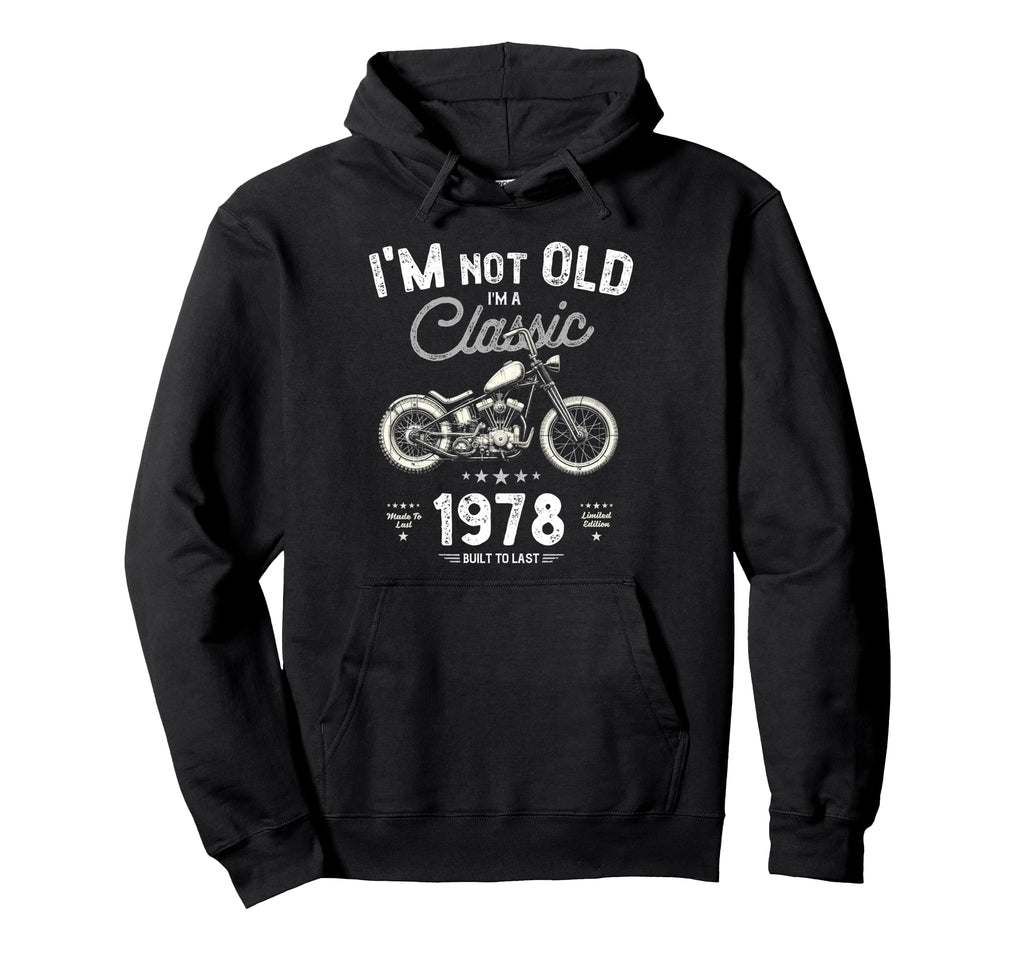 Born 1978 Motorbike Bikers Birthday Hoodie - Fun Novelty Design for Adults - T-Shirt, Sweatshirt, Hoodie