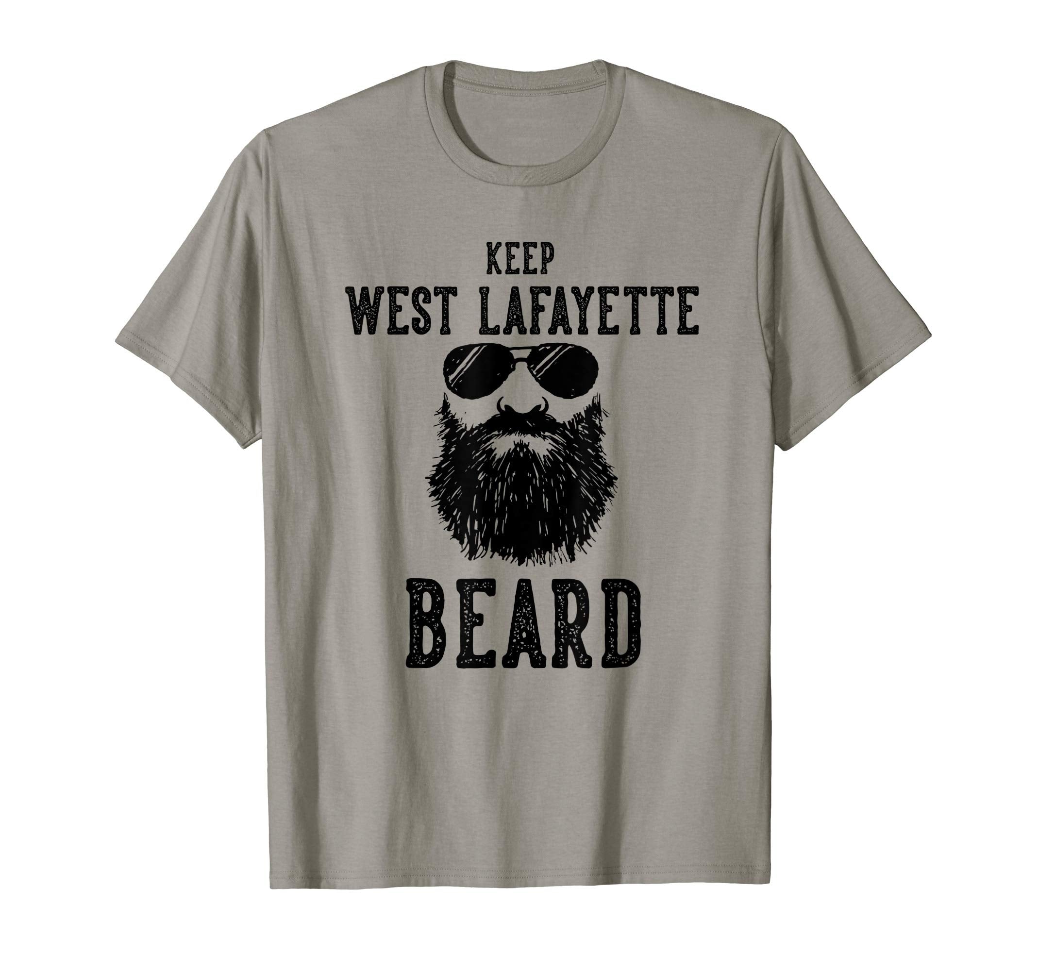 Keep West Lafayette Indiana Beard T-Shirt - Unique Graphic for Adults - T-Shirt, Sweatshirt, Hoodie