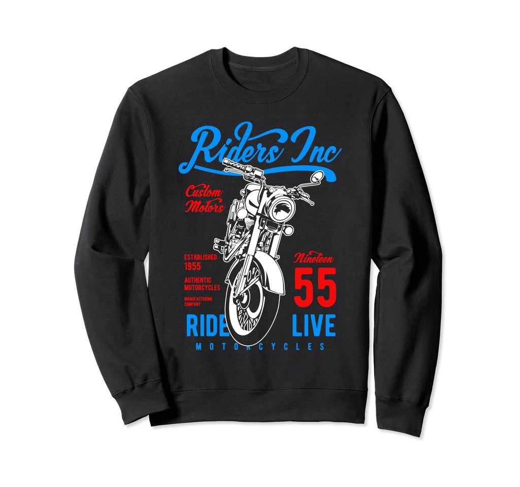 Riders Inc 1955 Motorcycle Sweatshirt - Fun Novelty Design Men Women - T-Shirt, Sweatshirt, Hoodie