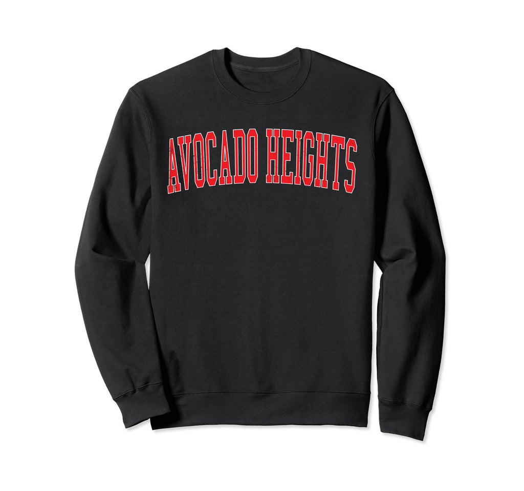 Avocado Heights Ca Distressed Red Sweatshirt - Custom Art Print Men Women - T-Shirt, Sweatshirt, Hoodie