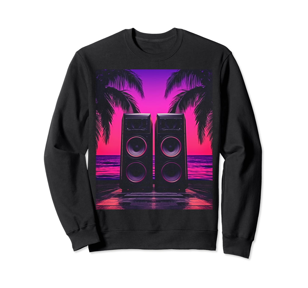 Vaporwave Stereo Speakers 80S Sweatshirt - Graphic Print Men Women - T-Shirt, Sweatshirt, Hoodie