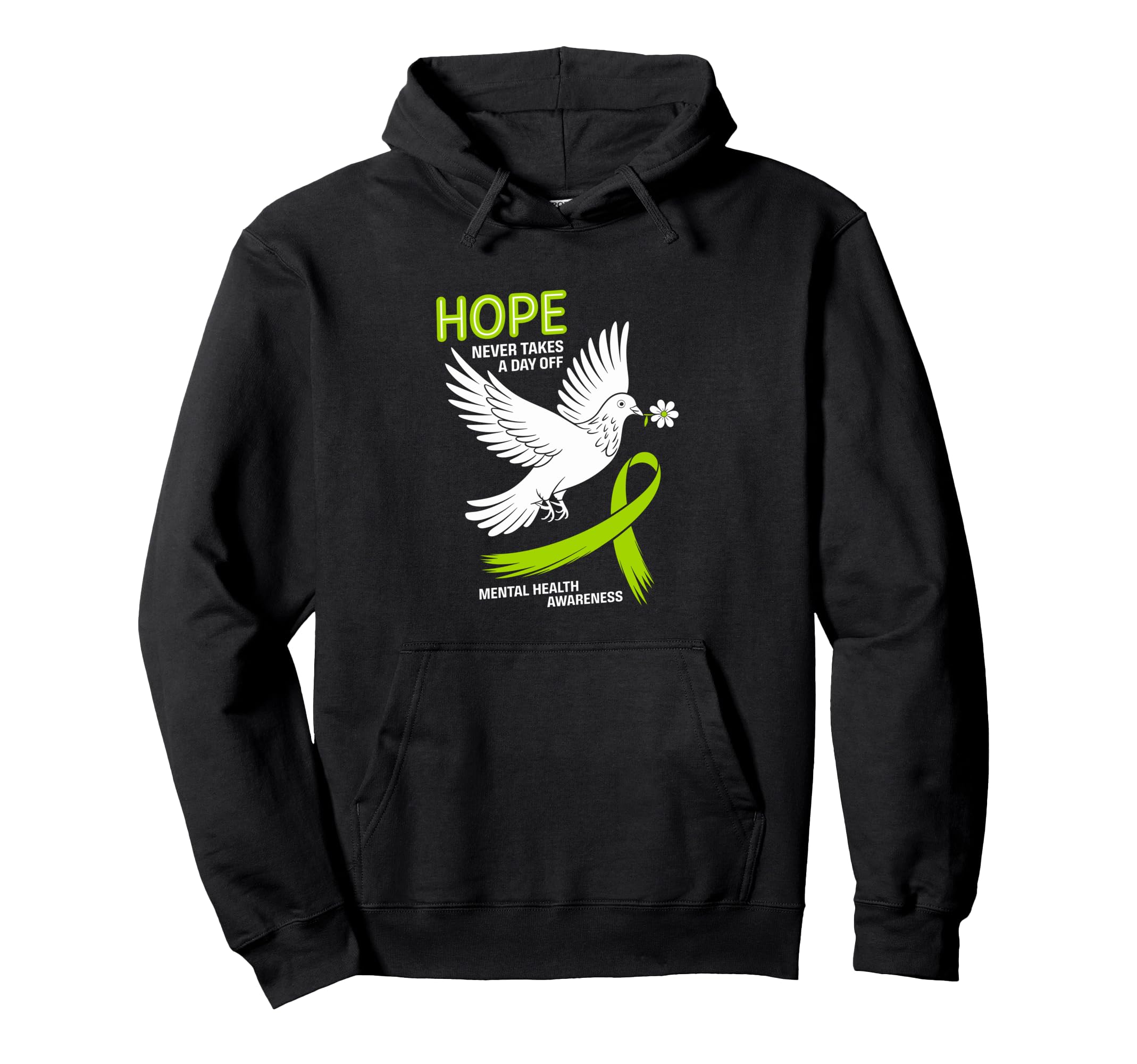 Mental Health Awareness Month Green Hoodie - Custom Art Print Men Women - T-Shirt, Sweatshirt, Hoodie