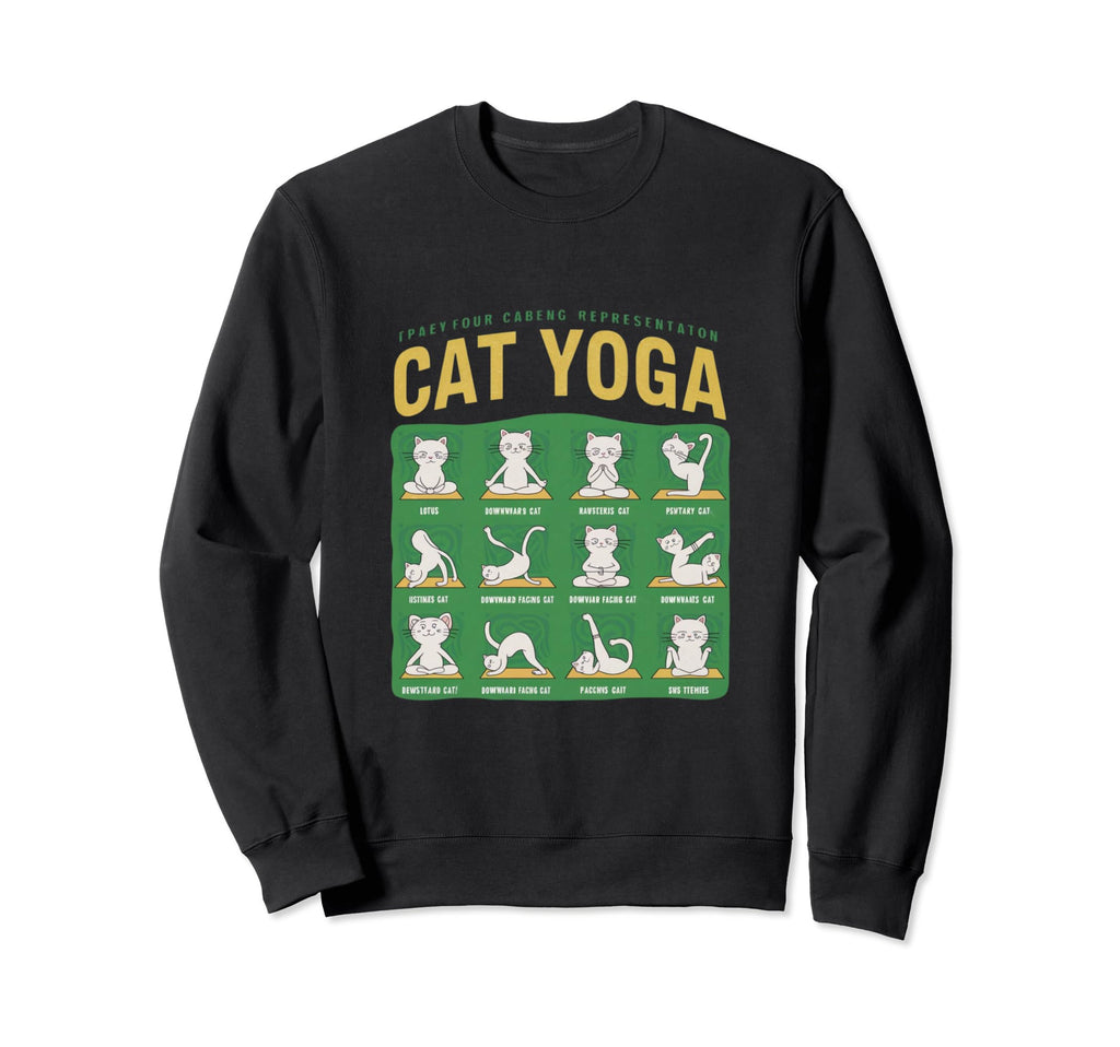 Cat Yoga Poses Cats Practicing Sweatshirt - Minimalist Print Unisex - T-Shirt, Sweatshirt, Hoodie