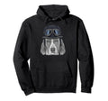 English Foxhound Wearing Motorcycle Helmet Hoodie - Minimalist Print Unisex - T-Shirt, Sweatshirt, Hoodie