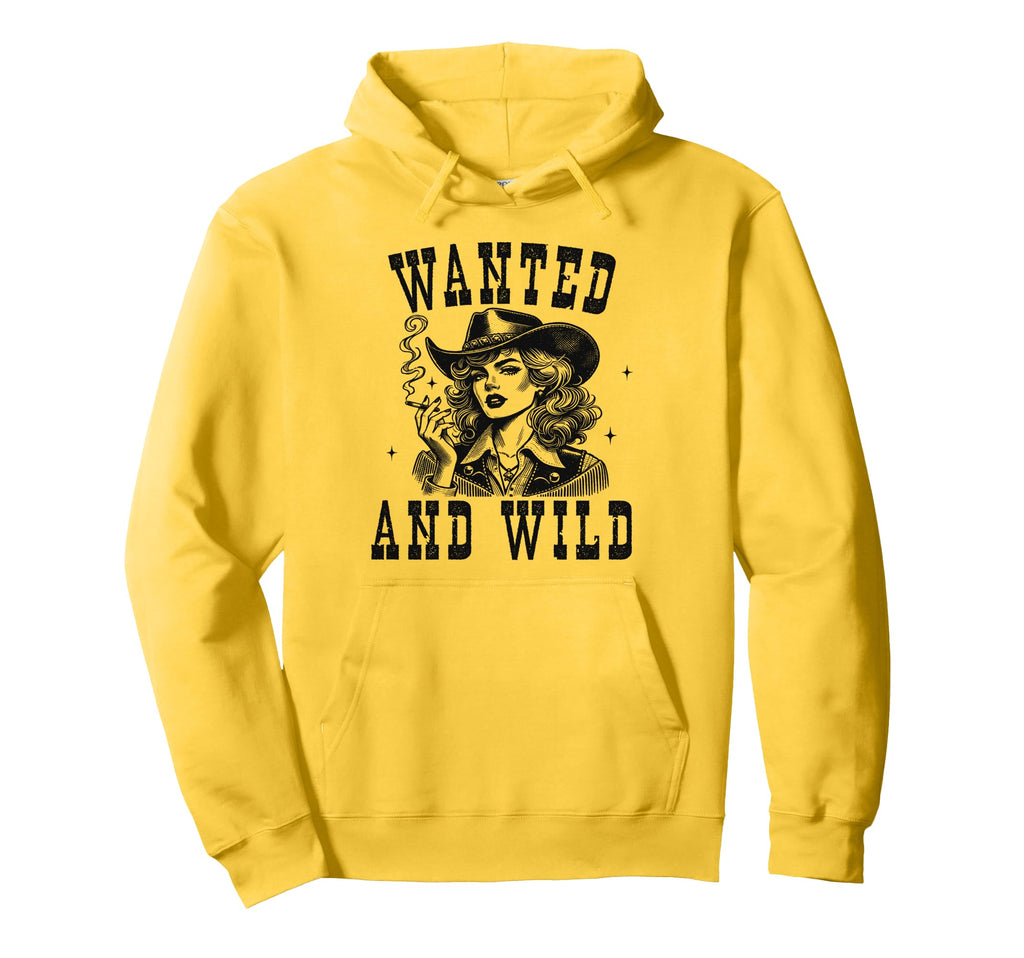 Wanted And Wild Western Cowgirl Hoodie - Minimalist Print Men Women - T-Shirt, Sweatshirt, Hoodie