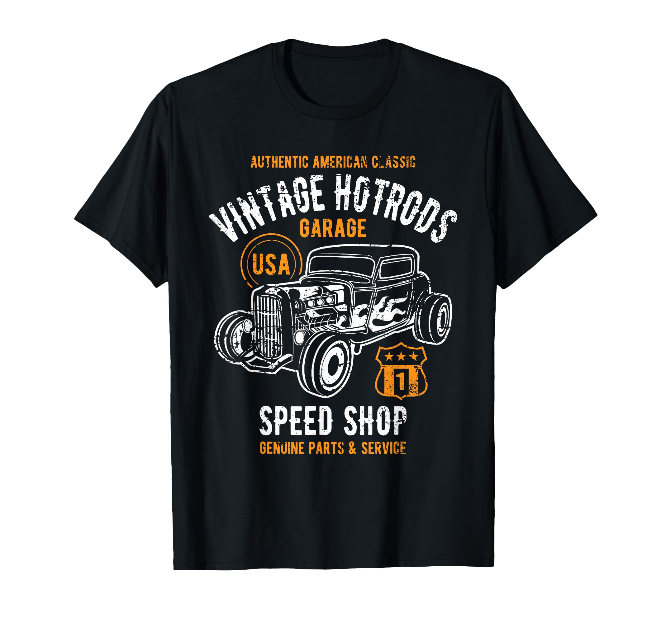 Speed Shop Hotrod Car Distressed T-Shirt - Trendy Graphic for Adults - T-Shirt, Sweatshirt, Hoodie