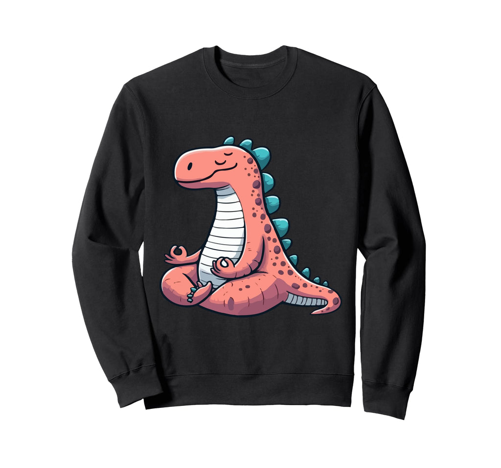 Meditation Dinosaur Yoga Pose Sweatshirt - Streetwear Style for Adults - T-Shirt, Sweatshirt, Hoodie