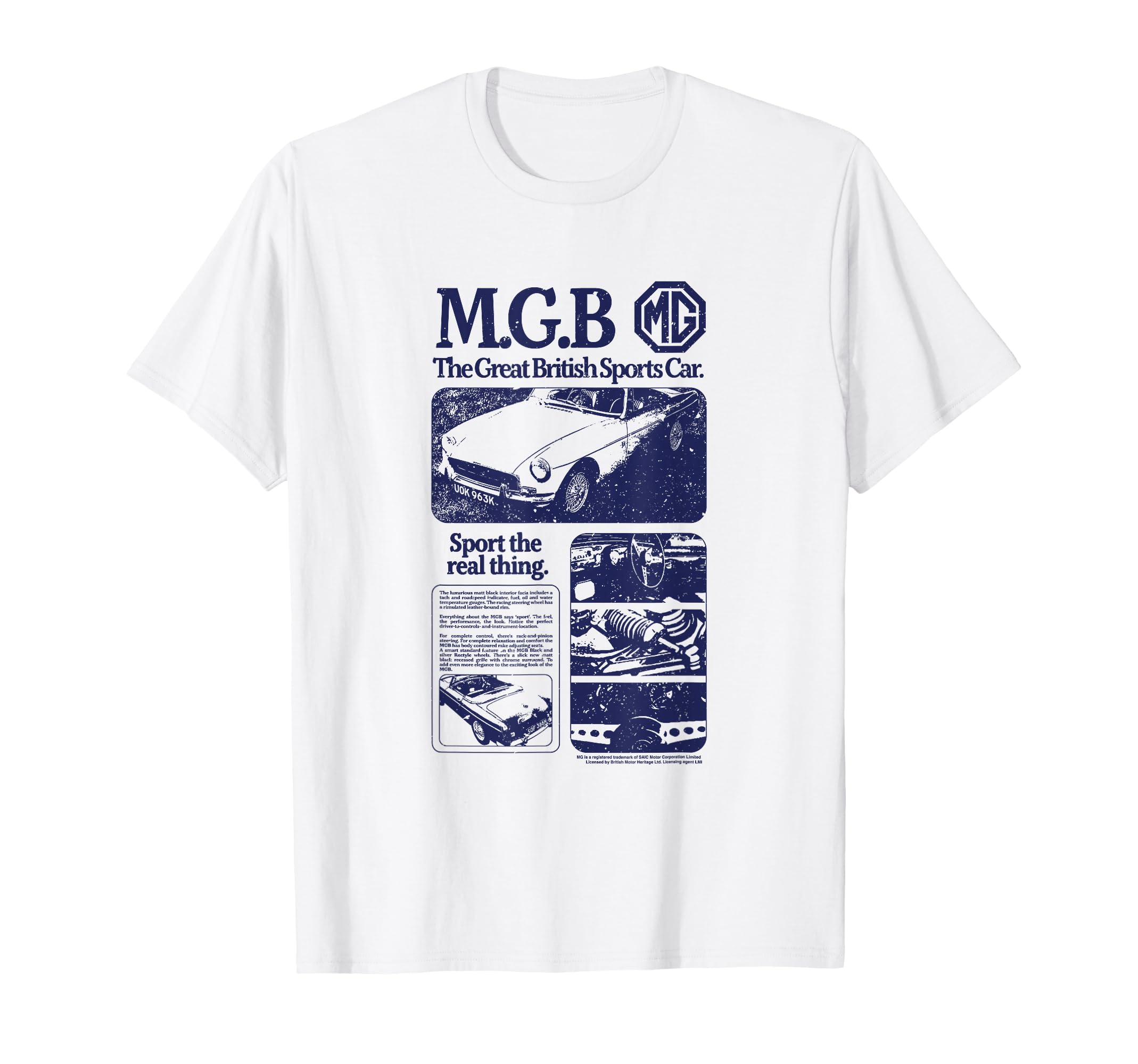 Mg Mgb Sports Car Promo Ad T-Shirt - Fun Novelty Design for Adults - T-Shirt, Sweatshirt, Hoodie