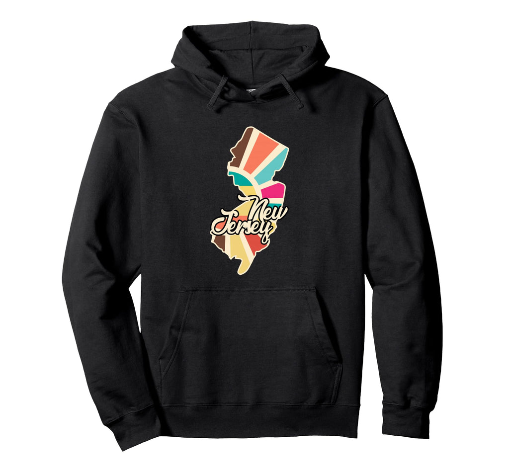 New Jersey Pride Map Art Colorful Hoodie - Trendy Graphic for Adults - T-Shirt, Sweatshirt, Hoodie