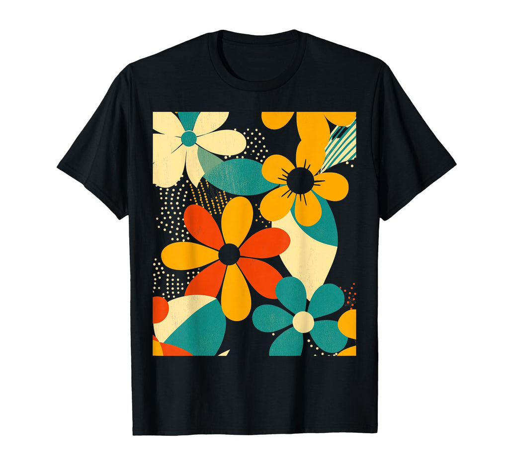 Bold Floral Pattern Nostalgic T-Shirt - Custom Art Print for Adults - T-Shirt, Sweatshirt, Hoodie