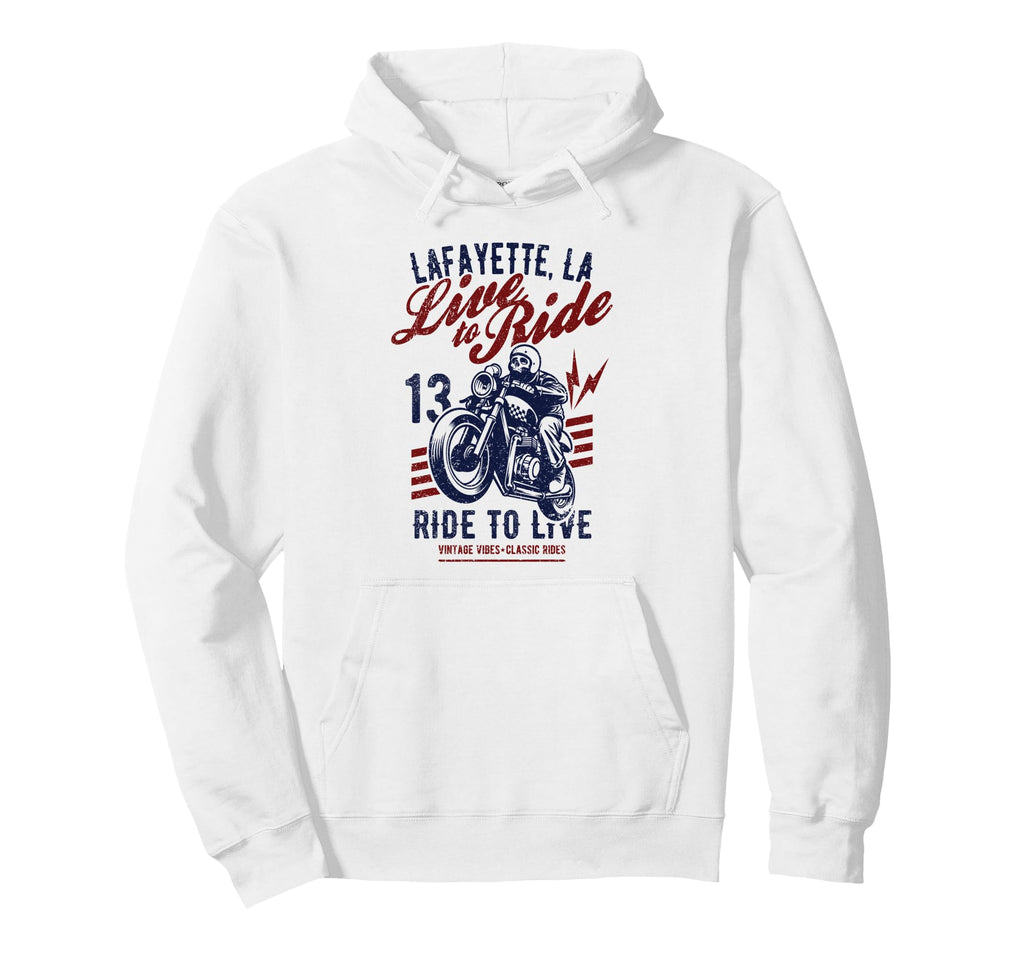 Lafayette Louisiana Motorcycle Skull Hoodie - Trendy Graphic Men Women - T-Shirt, Sweatshirt, Hoodie