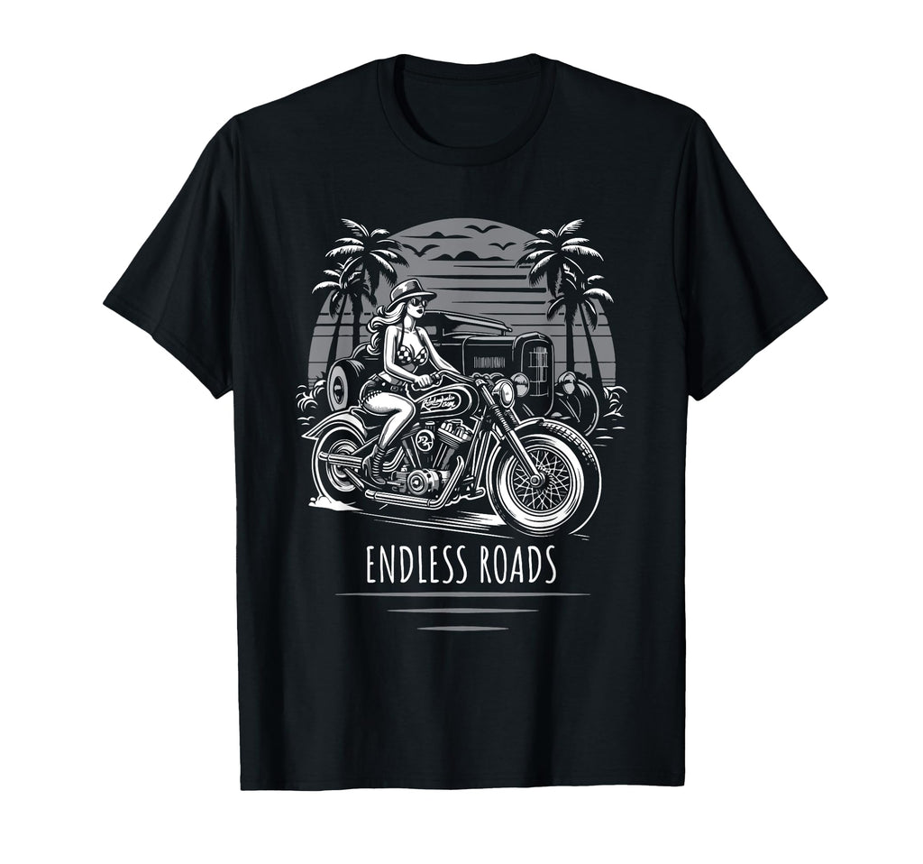 Endless Roads Motorcycle Hotrod T-Shirt - Trendy Graphic Men Women - T-Shirt, Sweatshirt, Hoodie