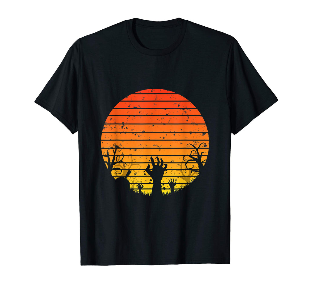 Sunset Halloween Zombie Hand T-Shirt - Casual Everyday Wear for Adults - T-Shirt, Sweatshirt, Hoodie