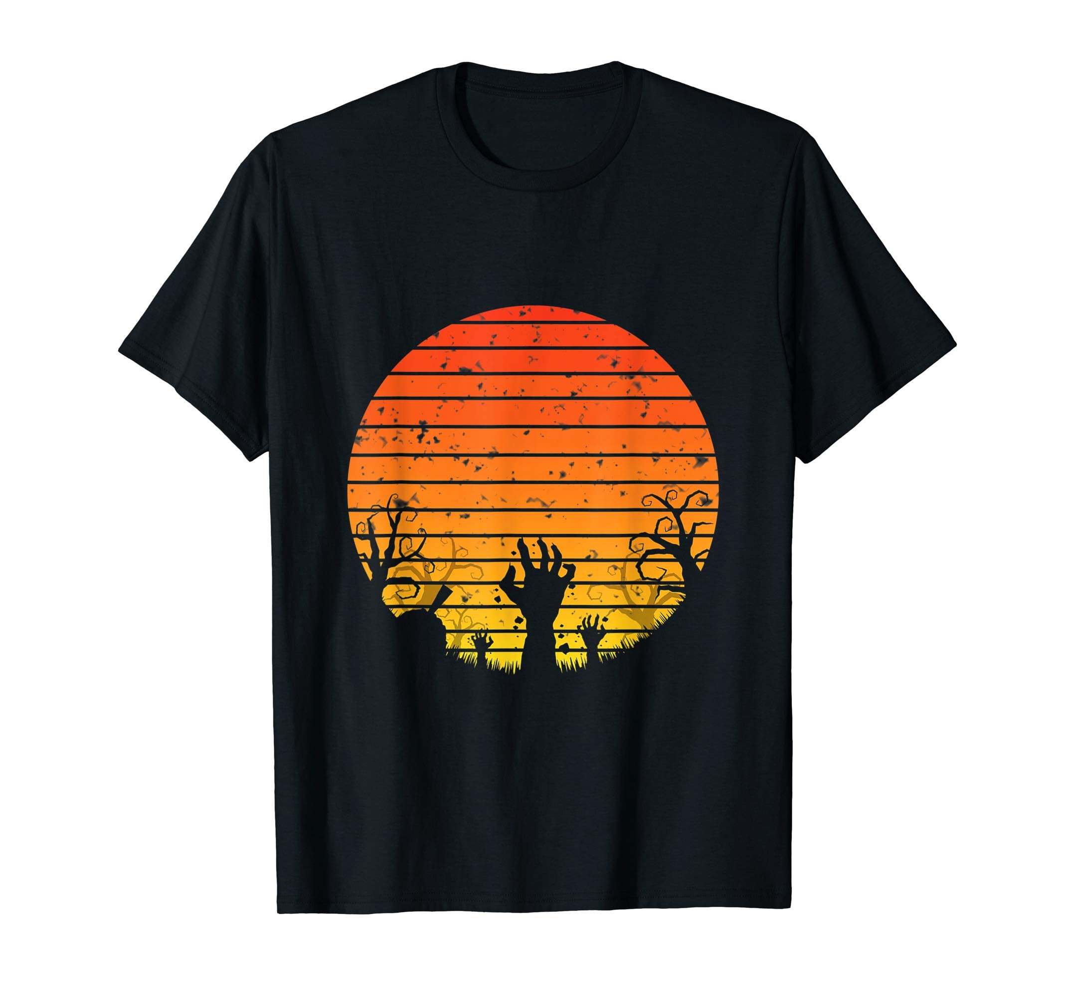 Sunset Halloween Zombie Hand T-Shirt - Casual Everyday Wear for Adults - T-Shirt, Sweatshirt, Hoodie