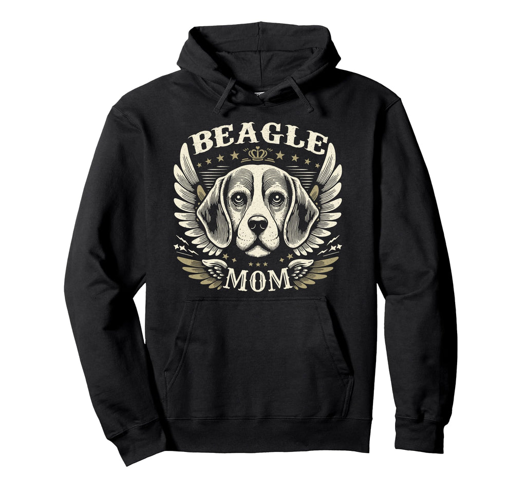 Beagle Mom Biker Wings Motorcycle Lover Hoodie - Fun Novelty Design Unisex - T-Shirt, Sweatshirt, Hoodie