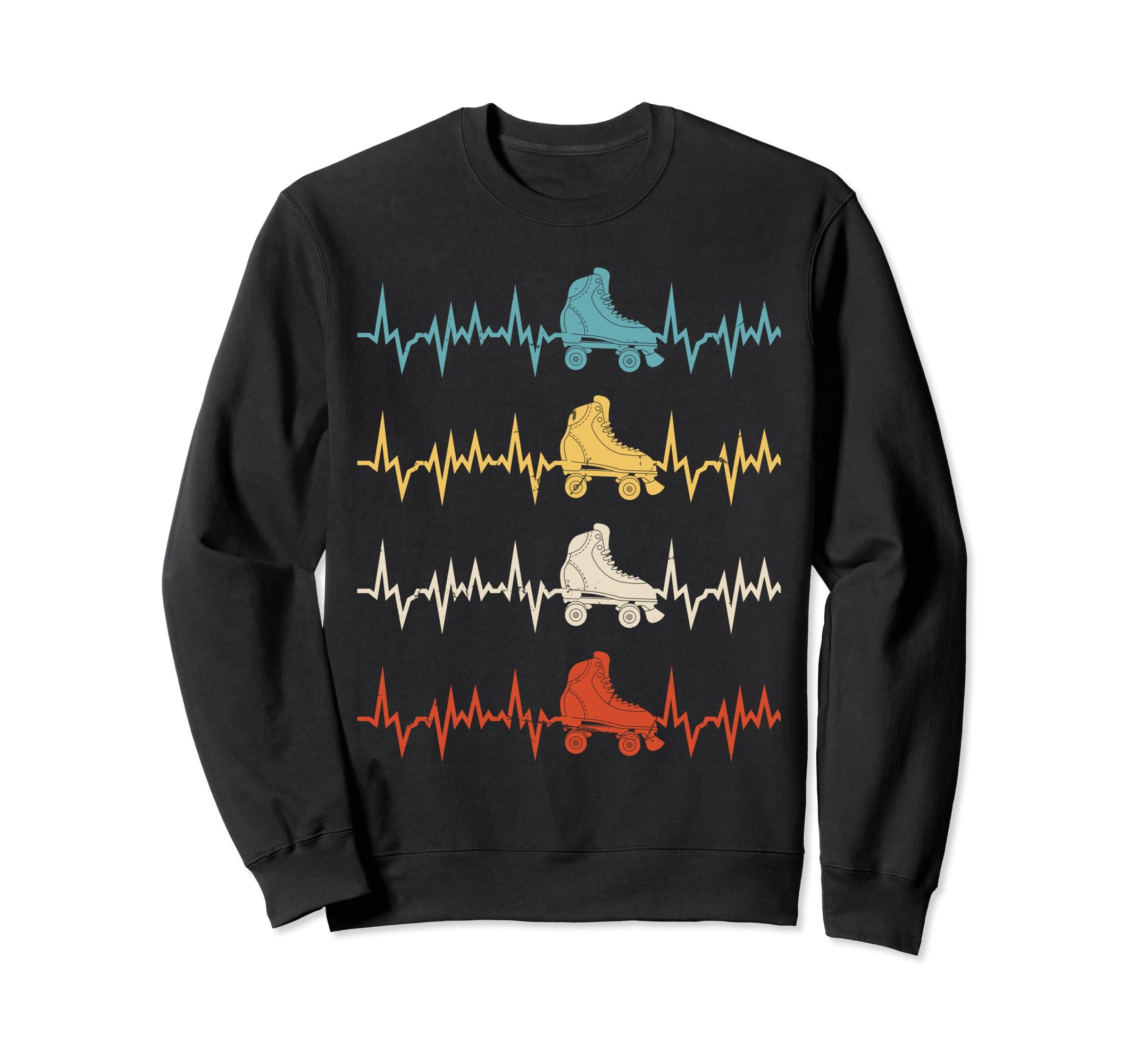 Roller Skate Heartbeat Skater Sweatshirt - Graphic Print for Adults - T-Shirt, Sweatshirt, Hoodie
