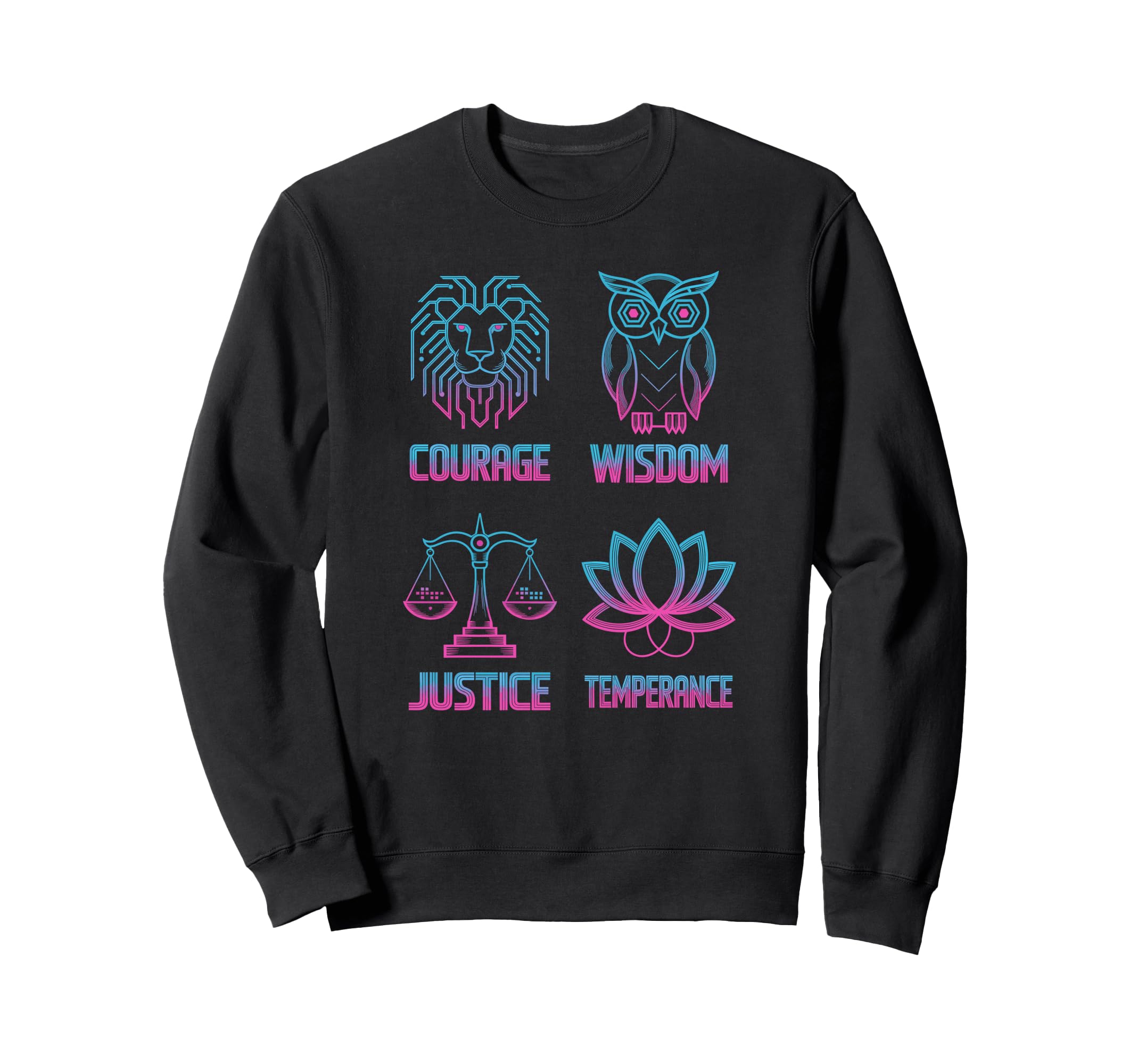Courage Wisdom Justice And Sweatshirt - Graphic Print for Adults - T-Shirt, Sweatshirt, Hoodie