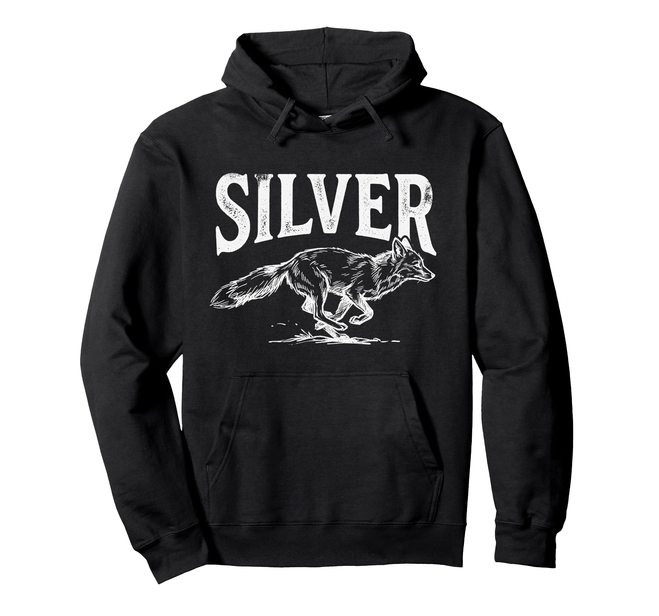 Funny Silver Fox Visual Pun Wildlife Hoodie - Minimalist Print for Adults - T-Shirt, Sweatshirt, Hoodie