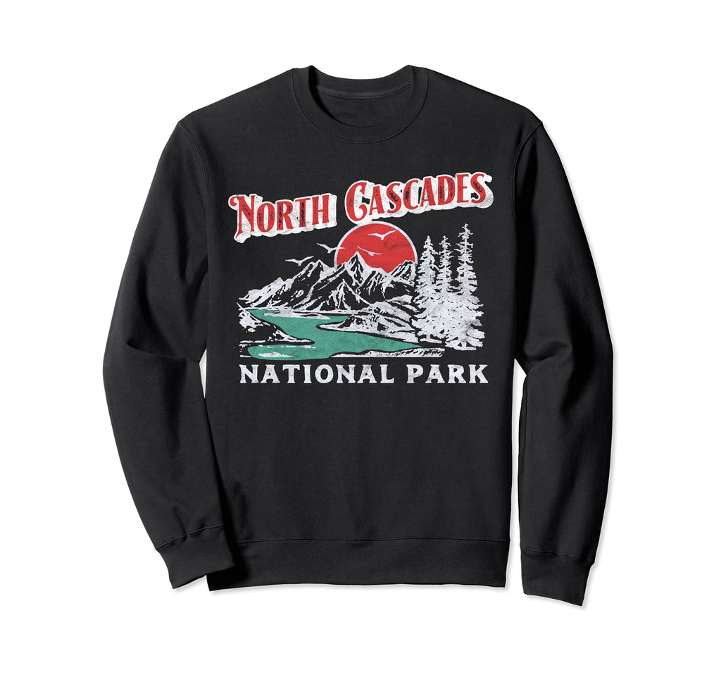 North Cascades National Park Distressed Sweatshirt - Unique Graphic Unisex - T-Shirt, Sweatshirt, Hoodie