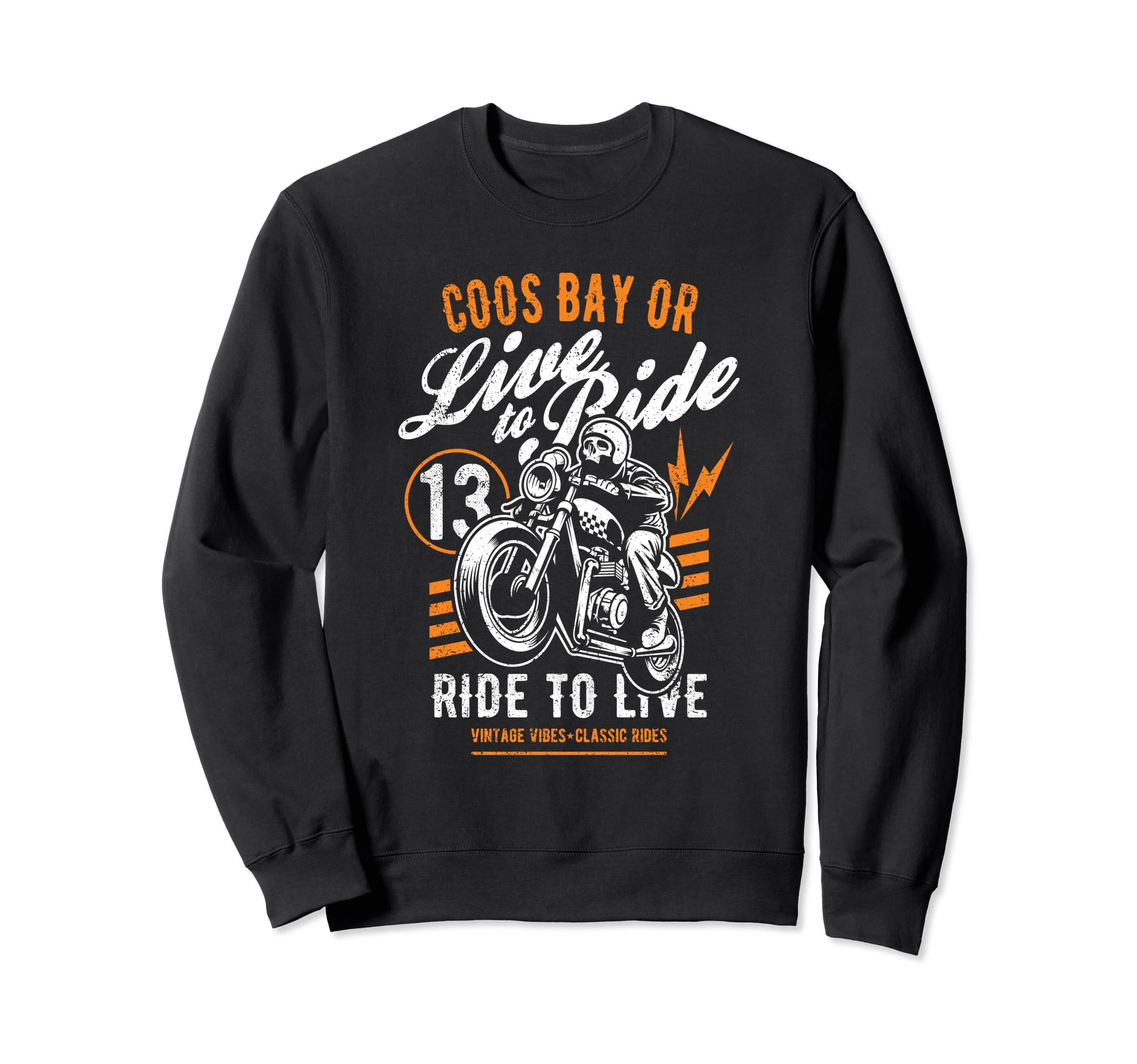 Coos Bay Oregon Motorcycle Rider Sweatshirt - Casual Everyday Wear Unisex - T-Shirt, Sweatshirt, Hoodie