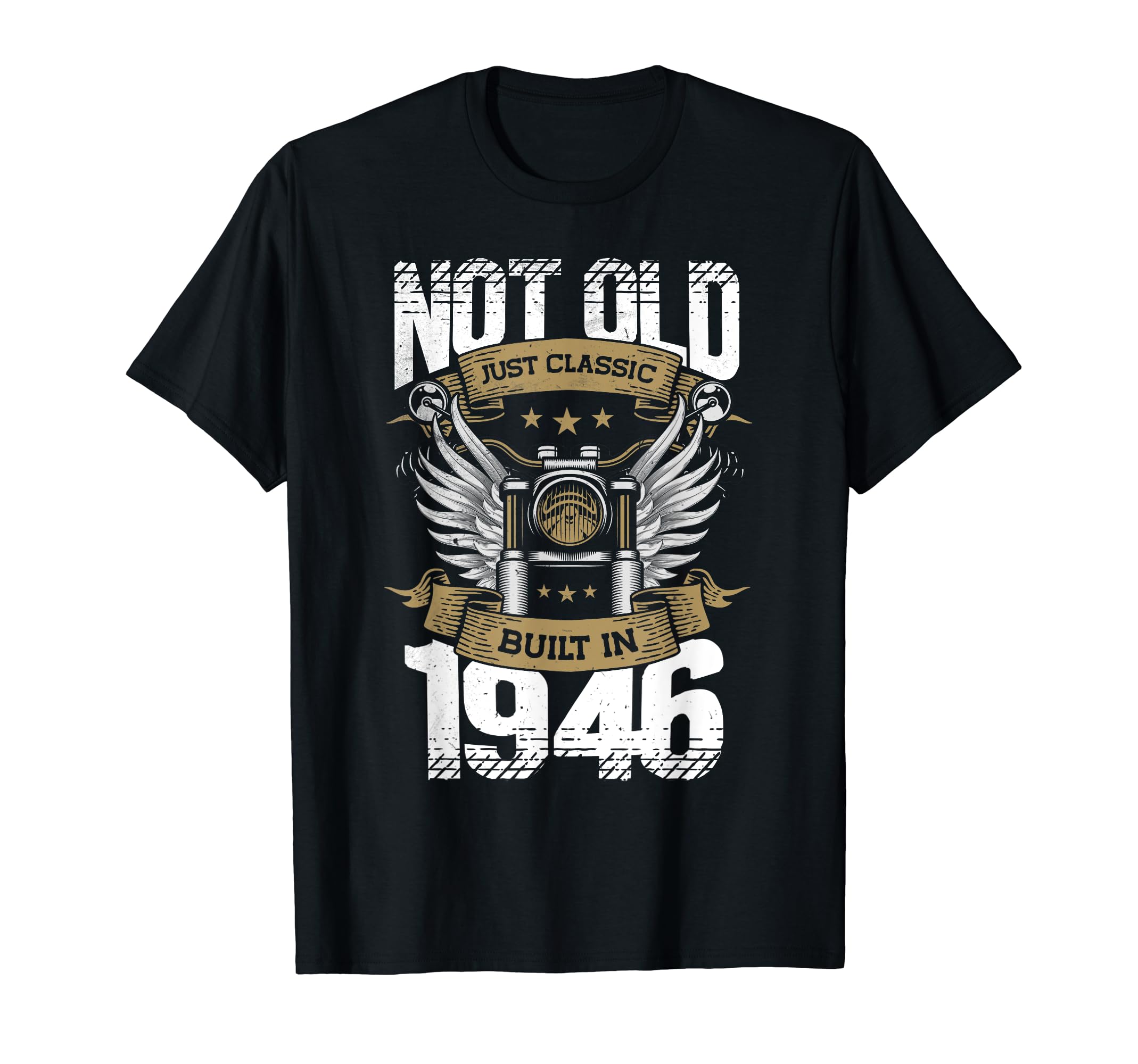 Motorcycle Biker Birthday Built 1946 T-Shirt - Novelty Apparel for Adults - T-Shirt, Sweatshirt, Hoodie