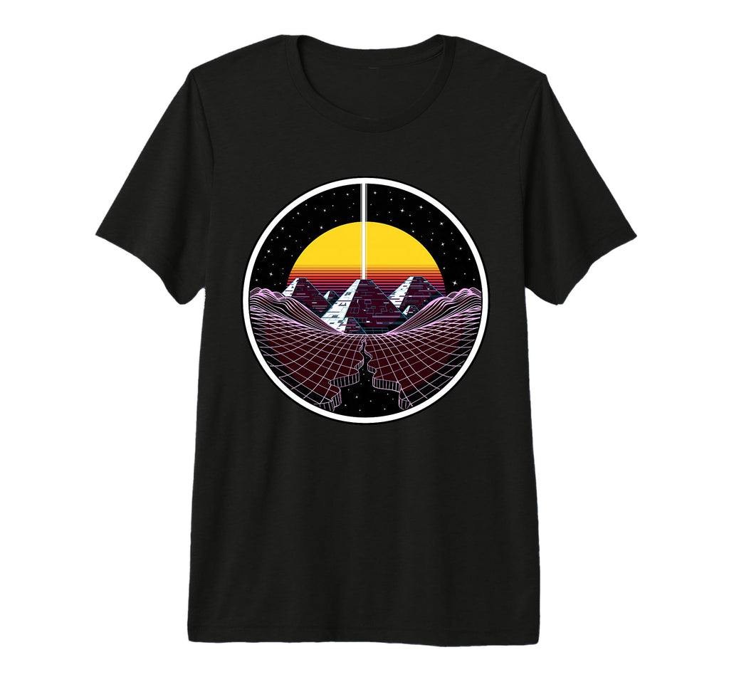 Synthwave Pyramids Vaporwave 80S T-Shirt - Minimalist Print for Adults - T-Shirt, Sweatshirt, Hoodie